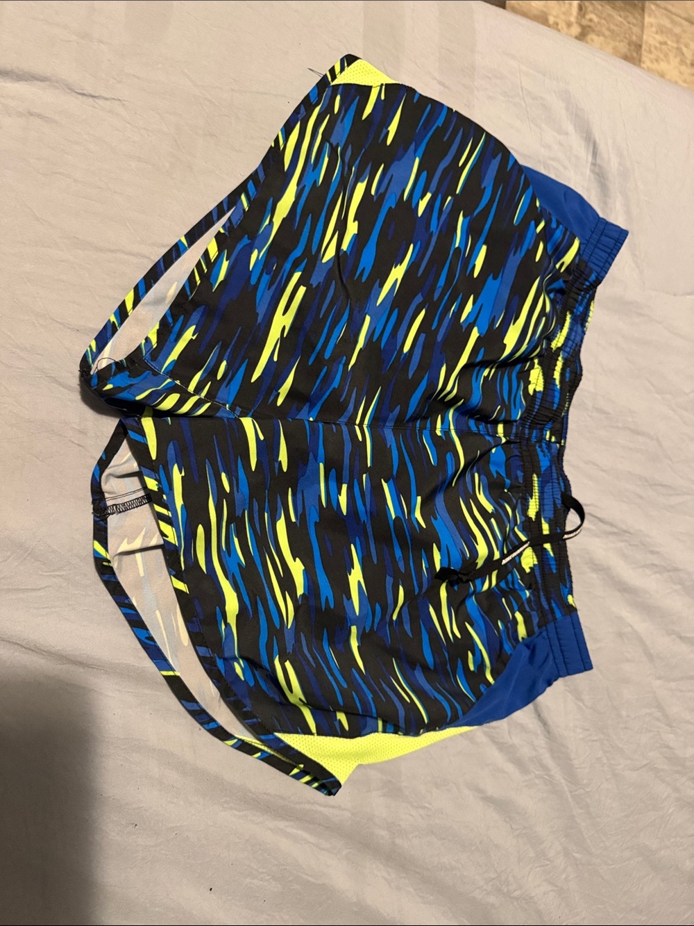 Nike Dri fit Blue & Neon green Running Shorts